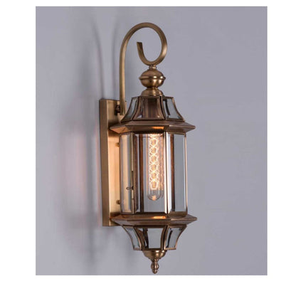 JS-GL-B6008-1 - ANTIQUE BRASS METAL BRASS & GLASS Brass Wall Light
