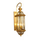 JS-GL-B6008-3 - ANTIQUE BRASS METAL BRASS & GLASS Brass Wall Light