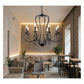 JS-GL-C114-8 - BLACK METAL Candle Arm Chandelier