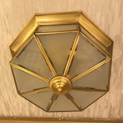 JS-GL-C6055-M - BRASS GOLD METAL & GLASS Brass ceiling light