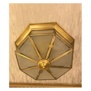 JS-GL-C6055-M - BRASS GOLD METAL & GLASS Brass ceiling light