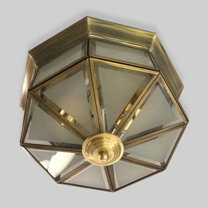 JS-GL-C6055-S - BRASS GOLD METAL & GLASS Brass ceiling light