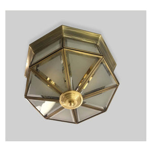 JS-GL-C6055-S - BRASS GOLD METAL & GLASS Brass ceiling light
