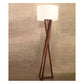 JS-GL-CP031 - BROWN WOOD & FABRIC Tripod Floor Lamp