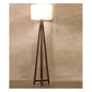 JS-GL-CP033 - BROWN WOOD & FABRIC Tripod Floor Lamp