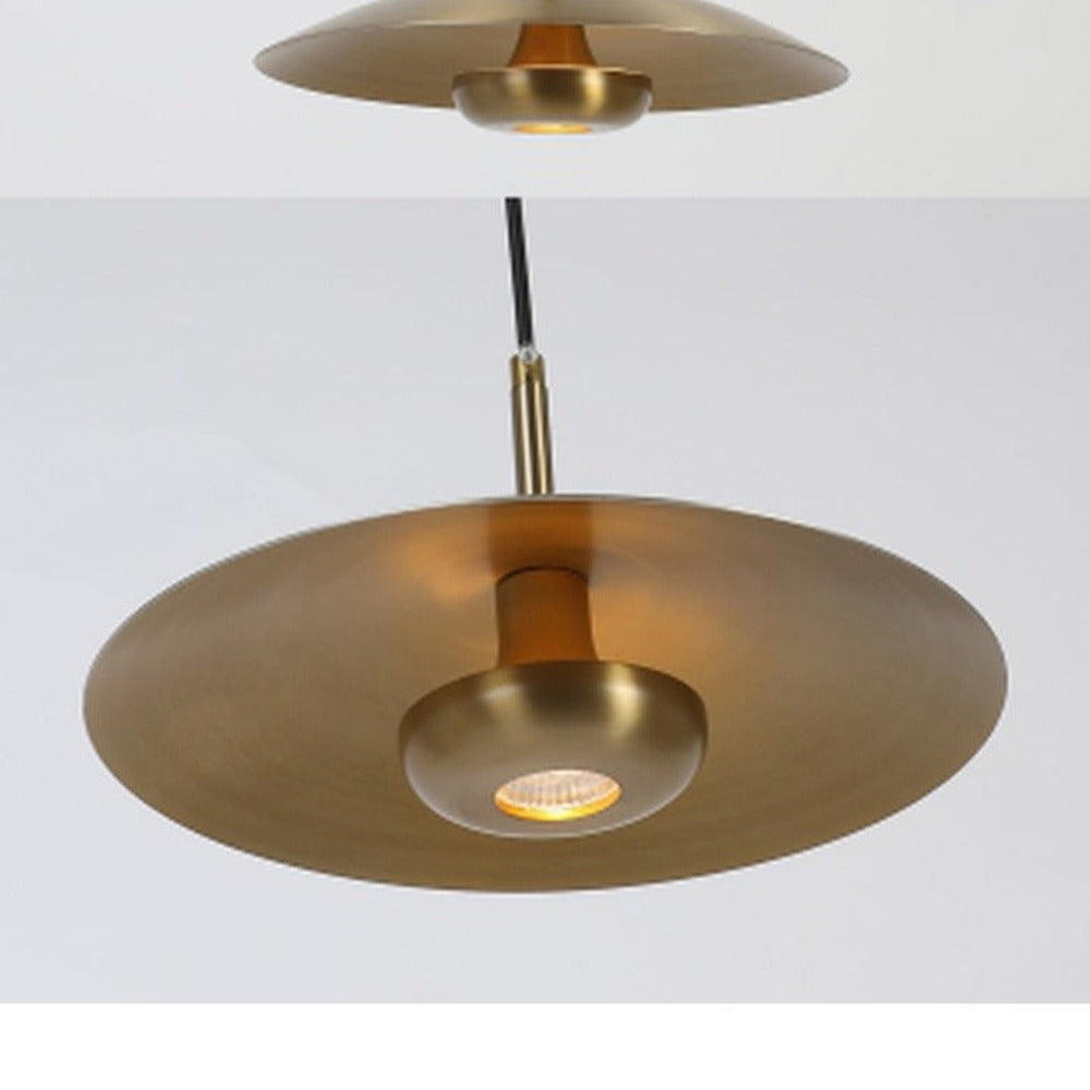 JS-GL-C 1216-1 - BRUSHED BRASS METAL & ACRYLIC Modern Hanging Light