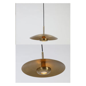 JS-GL-C 1216-1 - BRUSHED BRASS METAL & ACRYLIC Modern Hanging Light