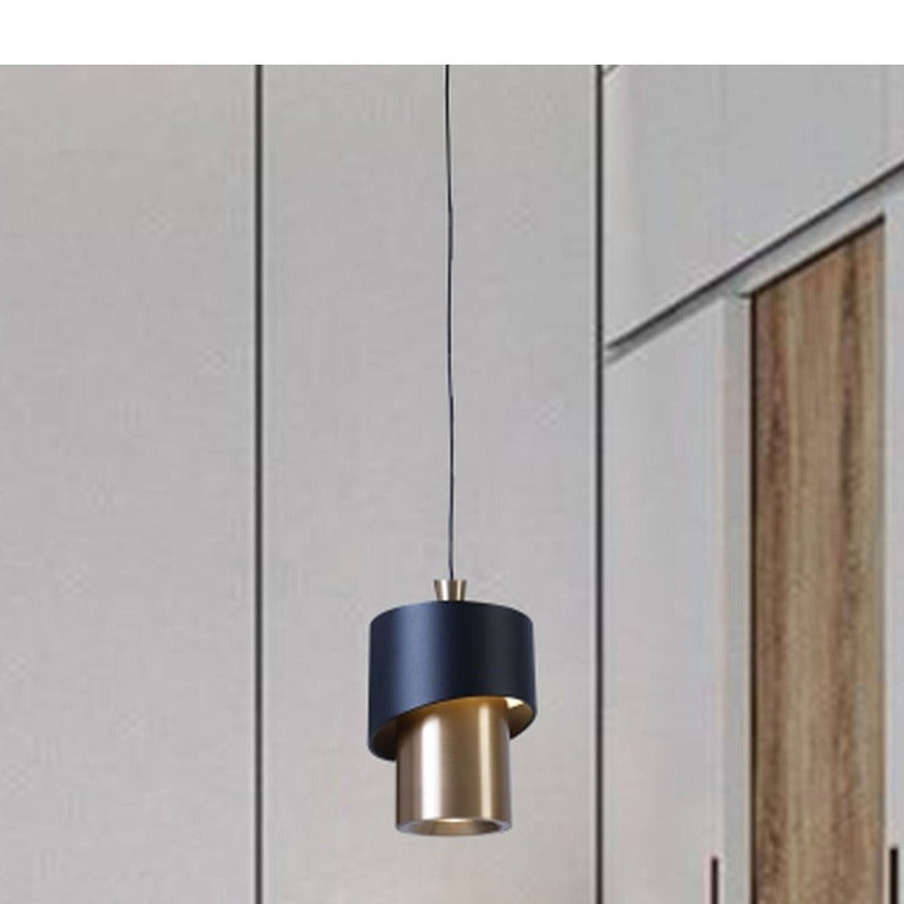JS-GL-C 1722 - ANTIQUE BRASS & BLACK METAL & ACRYLIC Modern Hanging Light