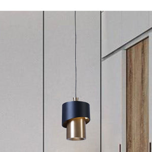 JS-GL-C 1722 - ANTIQUE BRASS & BLACK METAL & ACRYLIC Modern Hanging Light