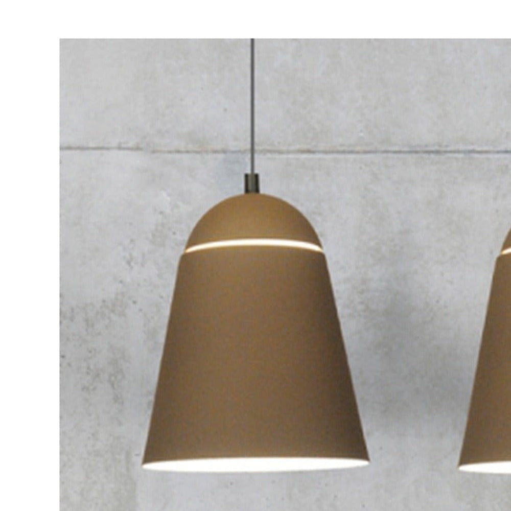 JS-GL-FY027-BR - COFFEE BROWN & WHITE ACRYLIC Metal Hanging Light