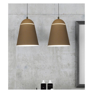 JS-GL-FY027-BR - COFFEE BROWN & WHITE ACRYLIC Metal Hanging Light