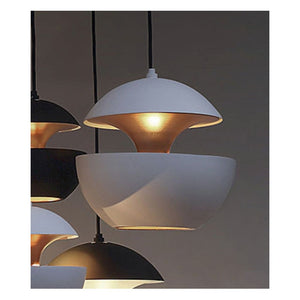 JS-GL-FY032-WH - WHITE & GOLD Metal Hanging Light