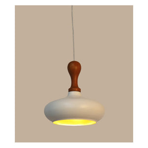 JS-GL-FY037-1 - WHITE & GOLD WOOD Metal Hanging Light