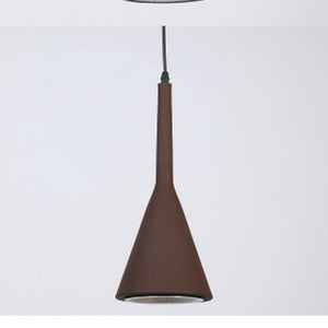 JS-GL-FY06-BR - TEXTURE BROWN & SILVER Metal Hanging Light