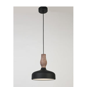 JS-GL-FY06 - BLACK & BROWN & WHITE ACRYLIC & WOOD Metal Hanging Light