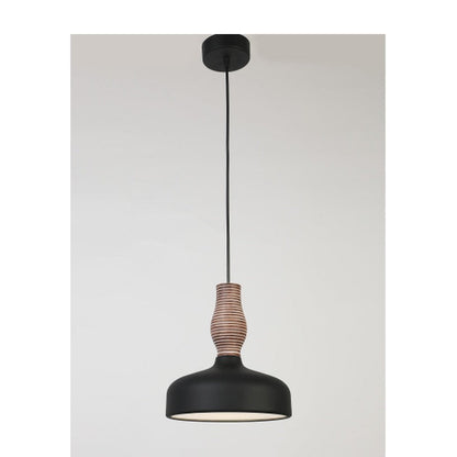 JS-GL-FY06 - BLACK & BROWN & WHITE ACRYLIC & WOOD Metal Hanging Light