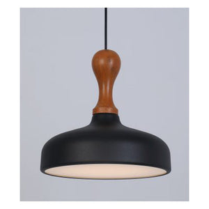 JS-GL-FY 043 - BLACK ACRYLIC & WOOD Metal Hanging Light
