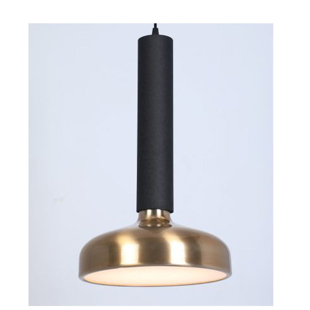 JS-GL-FY 044 - ANTIQUE BRASS & TEXTURE BLACK ACRYLIC Metal Hanging Light