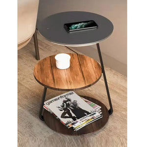 JS-GL-GEF 2202 - Grey & Black Metal & Wood & Acrylic Wooden Floor Lamp