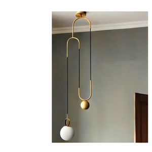 JS-GL-GEH-3U - ANTIQUE BRASS METAL & GLASS Cluster Hanging Light