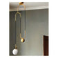 JS-GL-GEH-3U - ANTIQUE BRASS METAL & GLASS Cluster Hanging Light