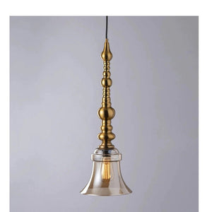JS-GL-GEH 15 - ANTIQUE BRASS METAL Glass Hanging Light