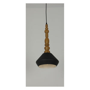 JS-GL-GEH 21-1 BK - Antique Brass & Black & White Metal Concrete Hanging Light