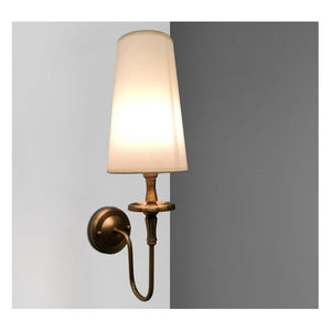 JS-GL-GEW 1006-1 - ANTIQUE BRASS METAL & FABRIC SHADE Cloth Shade Wall Light