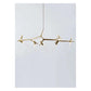 JS-GL-LD141-14 - Antique Brass Metal & Glass Rectangular Chandelier