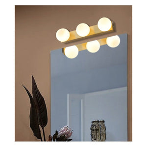 JS-GL-LED 3X-AB - ANTIQUE BRASS METAL & GLASS Led Mirror Lights