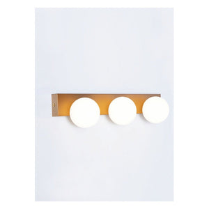 JS-GL-LED 3XA - MATT BRASS METAL & GLASS Led Mirror Lights