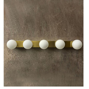 JS-GL-LED 5X-AB - ANTIQUE BRASS METAL & GLASS Led Mirror Lights