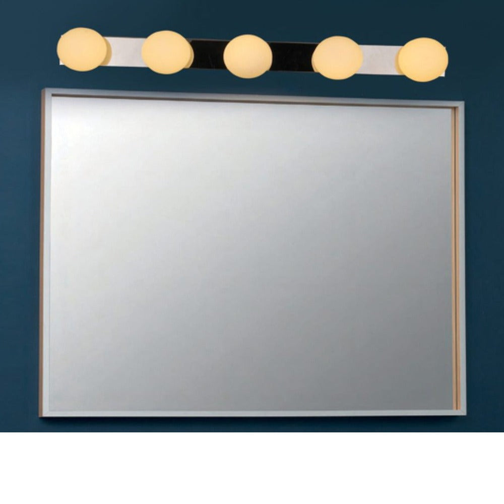 JS-GL-LED 5X-CH - CHROME METAL & GLASS Led Mirror Lights