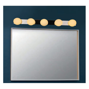 JS-GL-LED 5X-CH - CHROME METAL & GLASS Led Mirror Lights