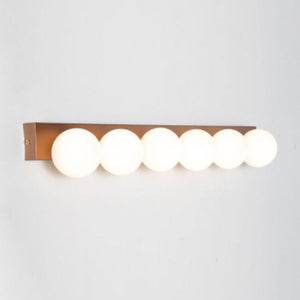 JS-GL-LED 6XA - MATT COPPER METAL & GLASS Led Mirror Lights