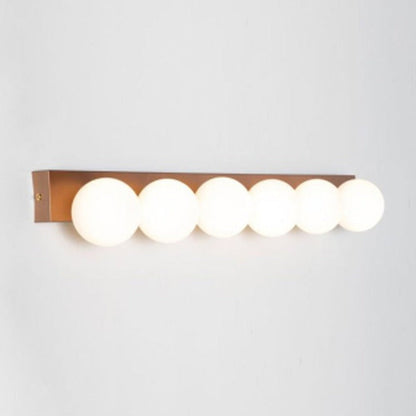 JS-GL-LED 6XA - MATT COPPER METAL & GLASS Led Mirror Lights