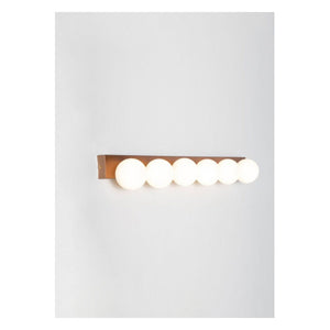 JS-GL-LED 6XA - MATT COPPER METAL & GLASS Led Mirror Lights