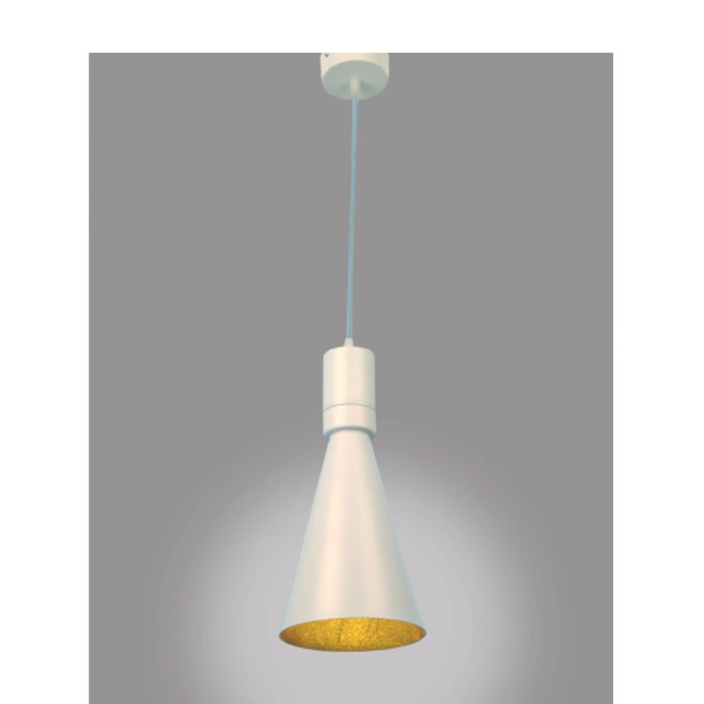JS-GL-LL7001-WH - WHITE & GOLD Metal Hanging Light
