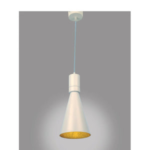 JS-GL-LL7001-WH - WHITE & GOLD Metal Hanging Light