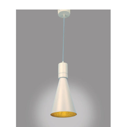 JS-GL-LL7001-WH - WHITE & GOLD Metal Hanging Light
