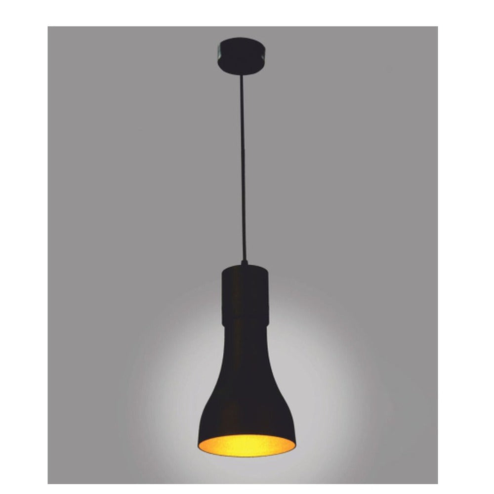 JS-GL-LL7002-BK - BLACK & GOLD Metal Hanging Light