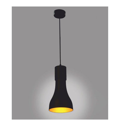 JS-GL-LL7002-BK - BLACK & GOLD Metal Hanging Light