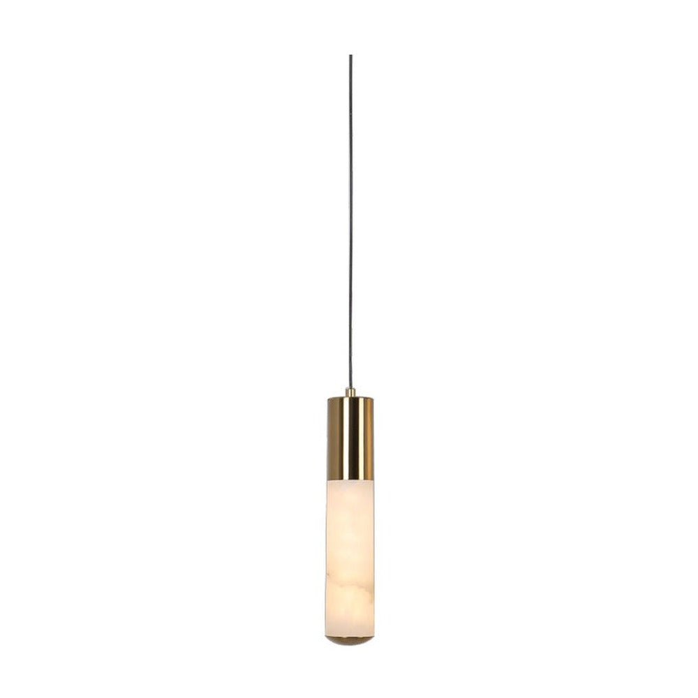 JS-GL-MB-1H - Antique Brass Metal Marble Hanging Light