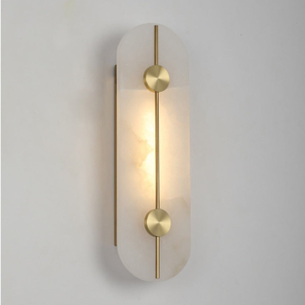 JS-GL-MB-2044-W - ANTIQUE BRASS METAL & ONYX MARBLE Wall Light