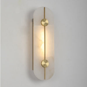 JS-GL-MB-2044-W - ANTIQUE BRASS METAL & ONYX MARBLE Wall Light