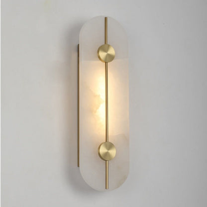 JS-GL-MB-2044-W - ANTIQUE BRASS METAL & ONYX MARBLE Wall Light
