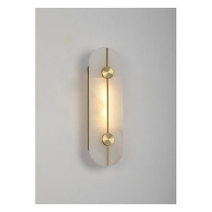 JS-GL-MB-2044-W - ANTIQUE BRASS METAL & ONYX MARBLE Wall Light