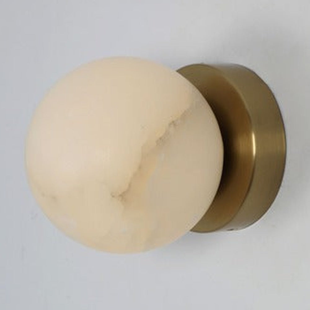 JS-GL-MB115 - Antique Brass Metal & Onyx Marble Wall Light