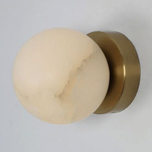 JS-GL-MB115 - Antique Brass Metal & Onyx Marble Wall Light
