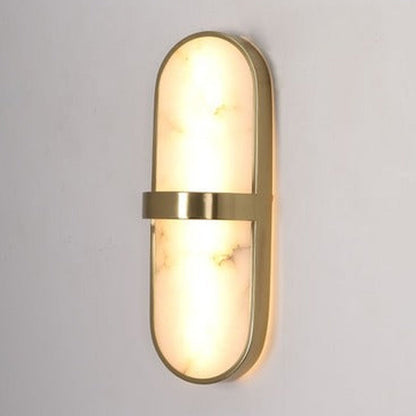 JS-GL-MB2427-W - Antique Brass Metal & Onyx Marble Wall Light